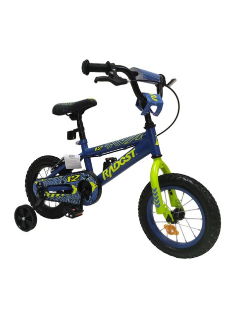 Bicicleta Infantil 12" con Ruedas Laterales Roja Azul-1