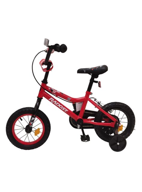 Bicicleta Infantil 12" con Ruedas Laterales Roja-2