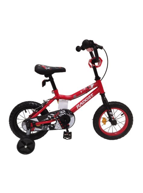 Bicicleta Infantil 12" con Ruedas Laterales Roja-0