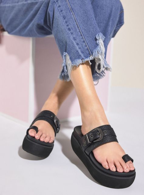 Sandalia Plataforma Hebilla Western Mujer-0