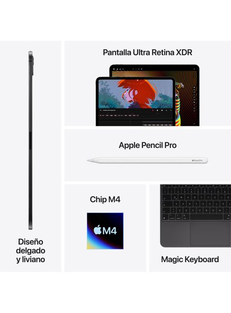 Apple iPad Pro 11" WiFi Chip M4 256GB Vidrio Estándar Negro Espacial-7