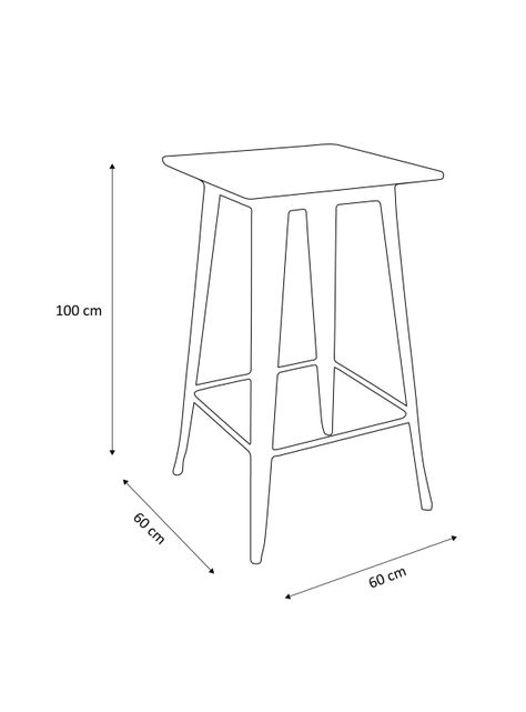 Mesa de Bar Tólix Negro 60 x 60 cm-2