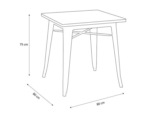 Mesa De Pies A Cabeza Store Bar 75 x 80 cm Metal Tólix 171-1