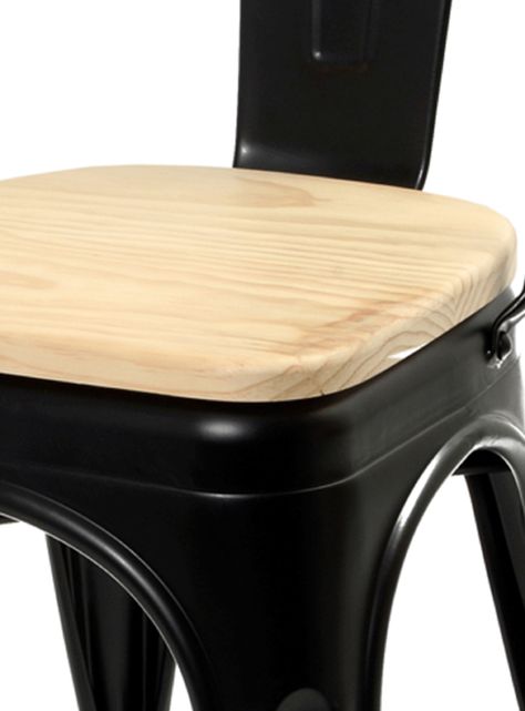 Pack 4 Sillas Tolix con Asiento Madera-3