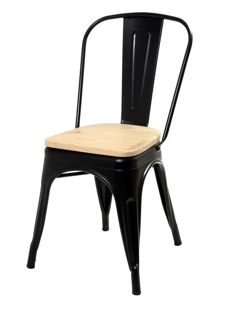 Pack 4 Sillas Tolix con Asiento Madera-2