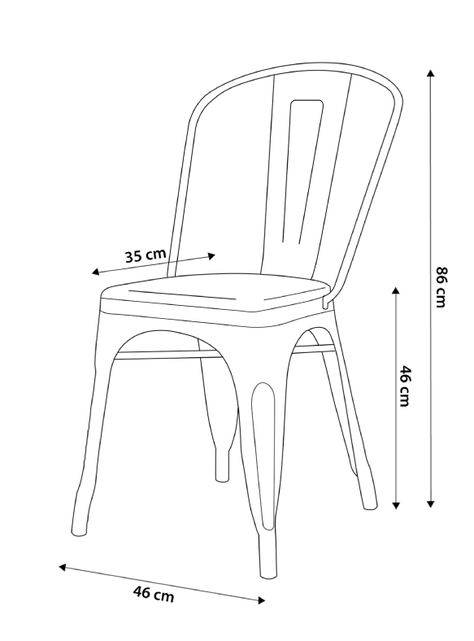 Pack 4 Sillas Tolix con Asiento Madera-1