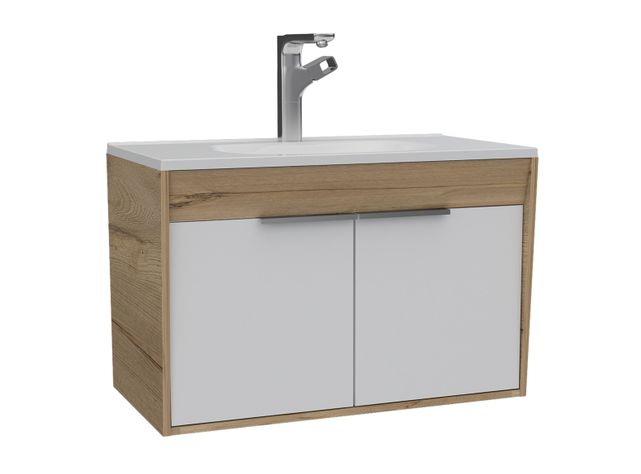 Mueble Lavamanos Carter Flotante Duna Blanco 2P 80 cm-5