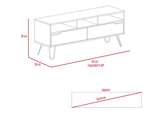 Rack TV 60" Audra Duna Wengue TuHome-1
