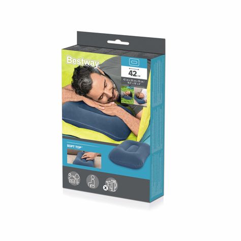 Almohada Inflable de Camping Azul-8