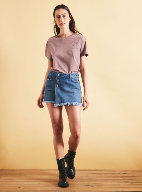 Falda Denim con Bolsillos-4