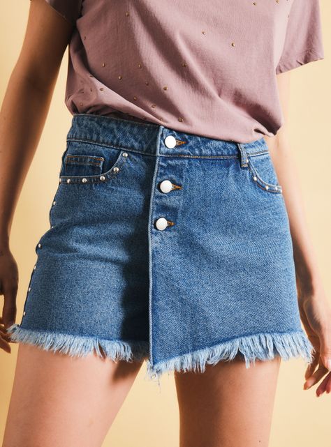 Falda Denim con Bolsillos-2