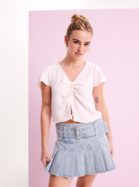 Blusa Fruncido Frontal-0