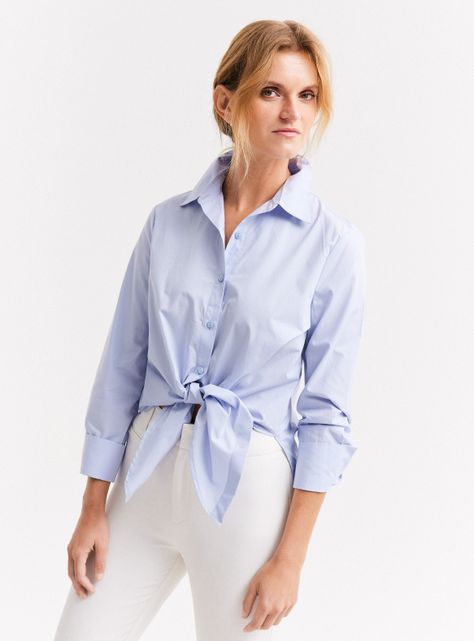 Blusa Camisa Popelina Detalle Nudo-0