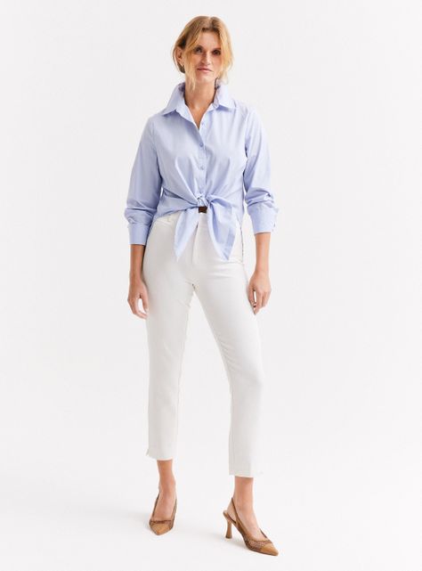 Blusa Camisa Popelina Detalle Nudo-4