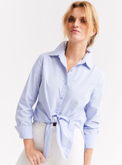 Blusa Camisa Popelina Detalle Nudo-2