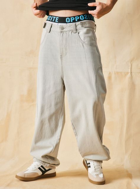 Jeans Baggy Balloon con ajute en Cintura-0