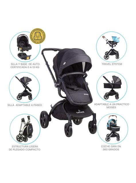Coche Travel System Deluxe 360° Sx Negro Bebesit-5