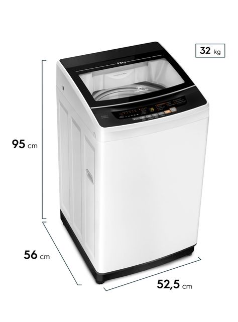 Lavadora Carga Superior 9.5 kg BZG Blanca-1