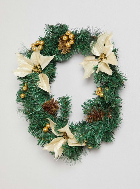 Corona de Navidad 50 cm Dorada-1