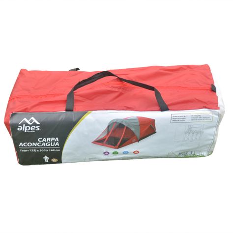 Carpa 6P Aconcagua 240+125 x 300 x 160 cm Rojo-5