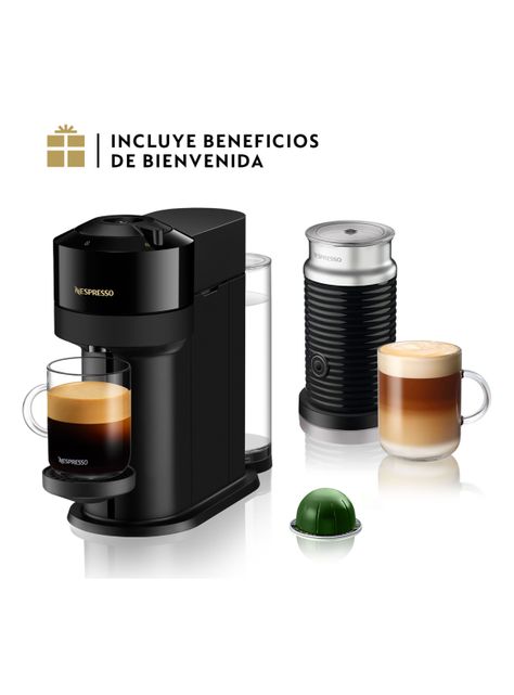 Cafetera de Cápsulas Vertuo Next Glossy Black + Espumador-2