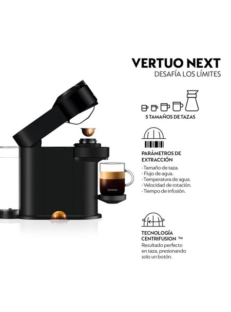 Cafetera de Cápsulas Vertuo Next Glossy Black + Espumador-5