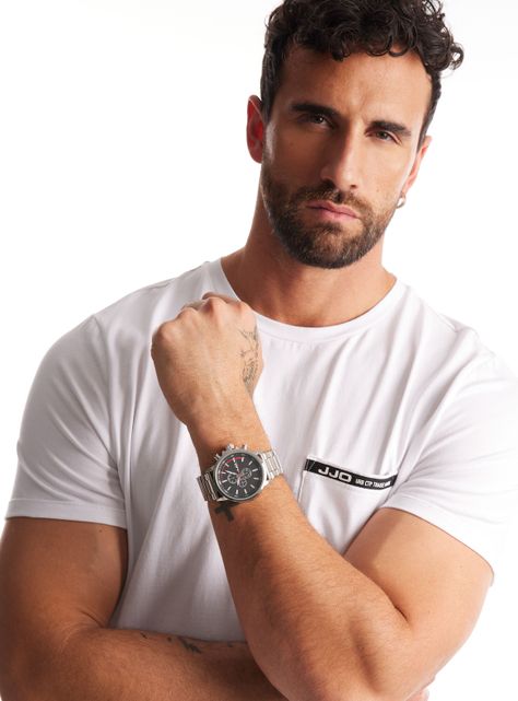 Pack Reloj Análogo Plata de Hombre + Descorchador-4