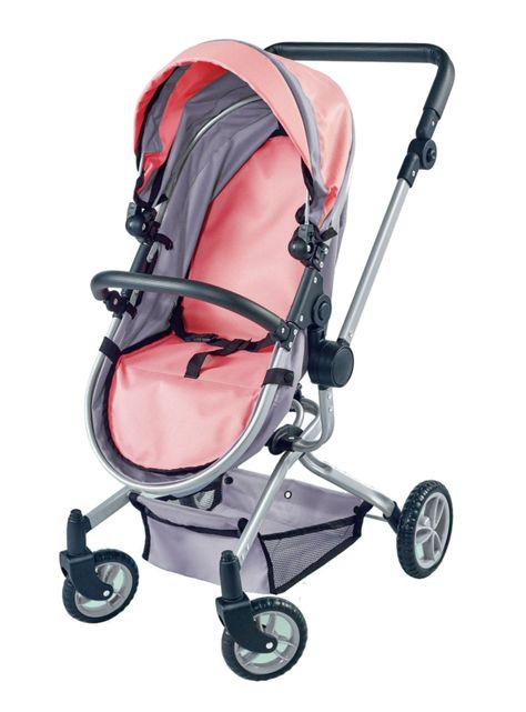 Coche Cuna Muñeca Rosado 2 en 1-2