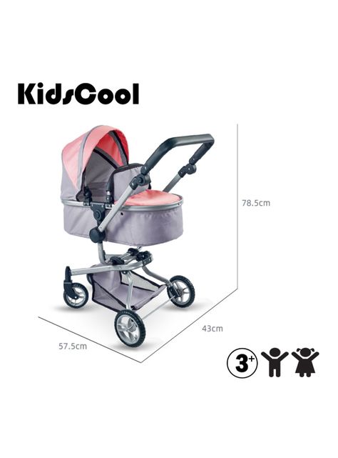 Coche Cuna Muñeca Rosado 2 en 1-1