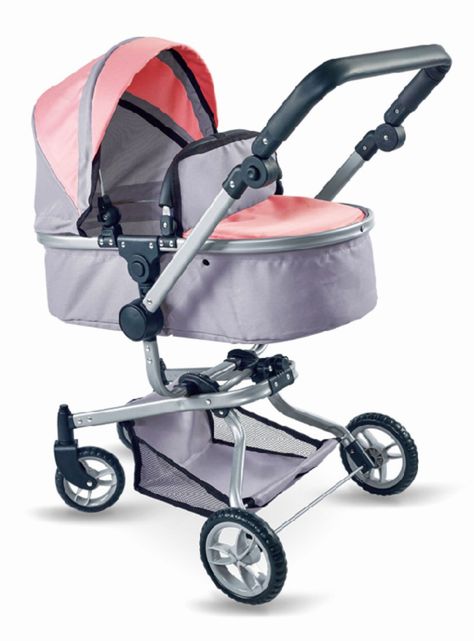 Coche Cuna Muñeca Rosado 2 en 1-0