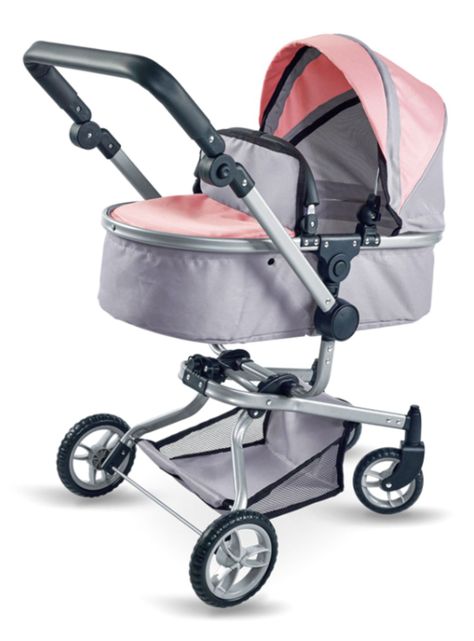 Coche Cuna Muñeca Rosado 2 en 1-3