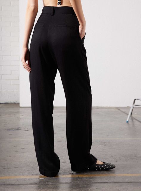Pantalón Wide Leg con Pinzas Clásico-1