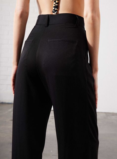 Pantalón Wide Leg con Pinzas Clásico-3