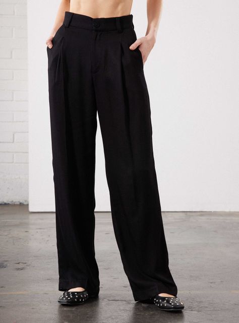 Pantalón Wide Leg con Pinzas Clásico-0