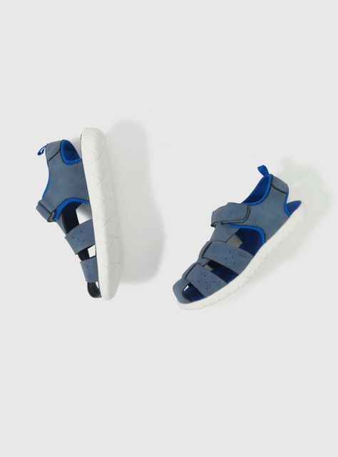 Sandalia Niño Velcro Azul-2