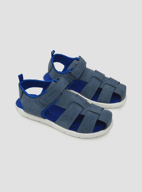 Sandalia Niño Velcro Azul-1