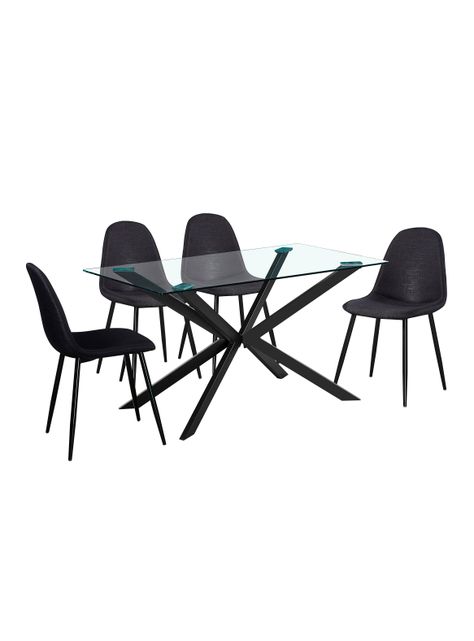 Juego de Comedor Belén Vidrio + 4 Sillas Idetex-0