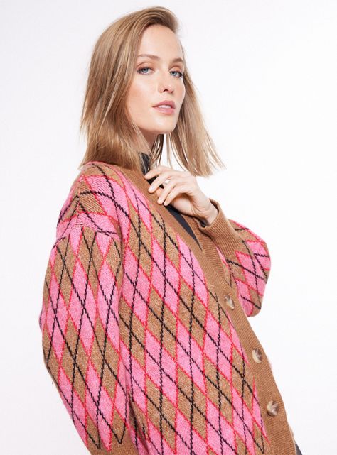 Sweater Mng Rombos Botones Talla XS-2