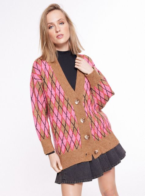Sweater Mng Rombos Botones Talla XS-0
