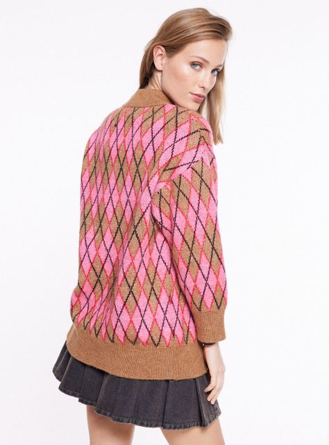 Sweater Mng Rombos Botones Talla XS-1