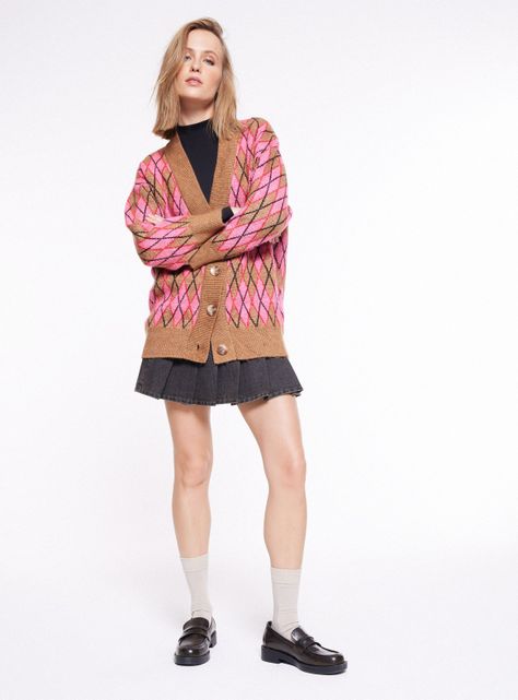 Sweater Mng Rombos Botones Talla XS-3