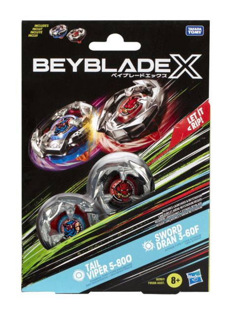Trompo X Tail Viper 5-80O y Sword Dran 3-60F-1