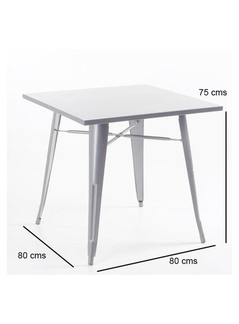 Mesa Funcional Tolix Blanca Mate 80x80 cm-1