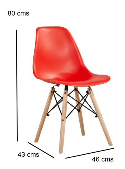 Kit 4 Sillas Badem Rojo-1