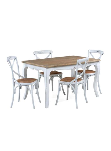Comedor Vittoria Blanca + 4 Sillas Blanca-0