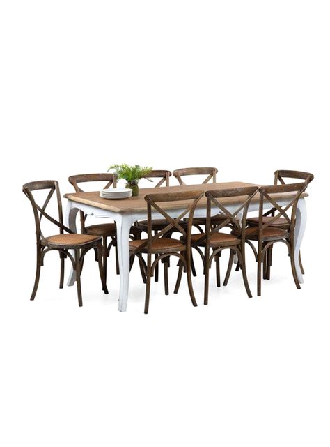 Comedor Vitoria Blanco + 8 Sillas Retro Albayalde-4