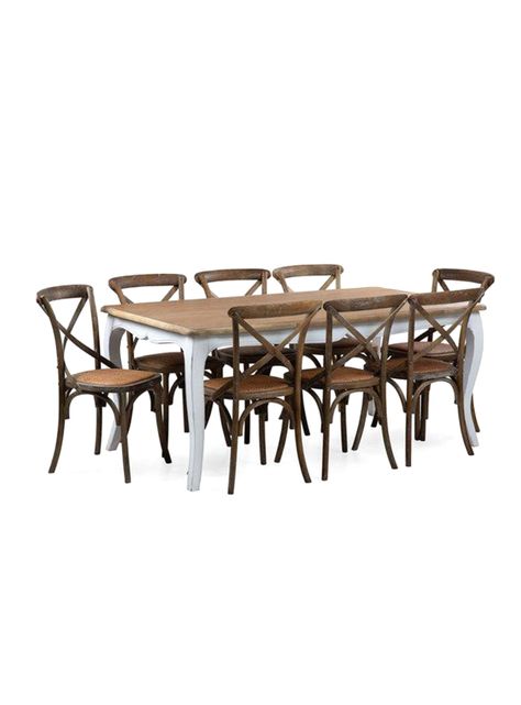 Comedor Vitoria Blanco + 8 Sillas Retro Albayalde-0