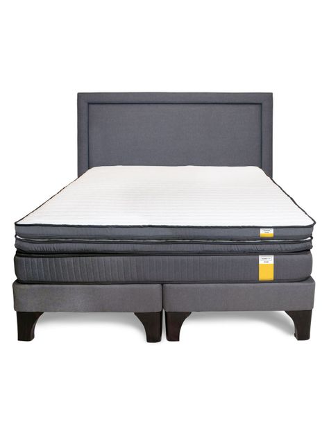Cama Europea 2 Plazas BD + Topper + Respaldo-1