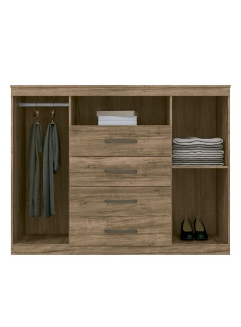 Cómoda Master 2 Puertas 4 Cajones Café Claro-2