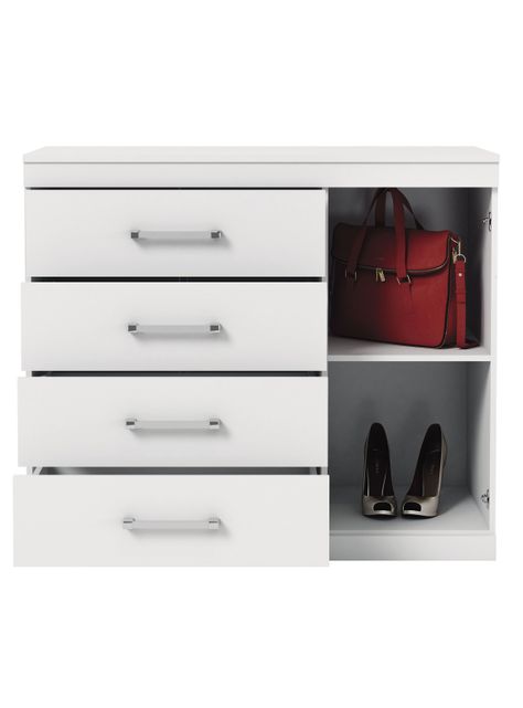 Cómoda Plus 1 Puerta 4 Cajones Blanca-2